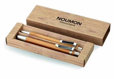 Logotrade promotional merchandise photo of: Bamboo pen and pencil set