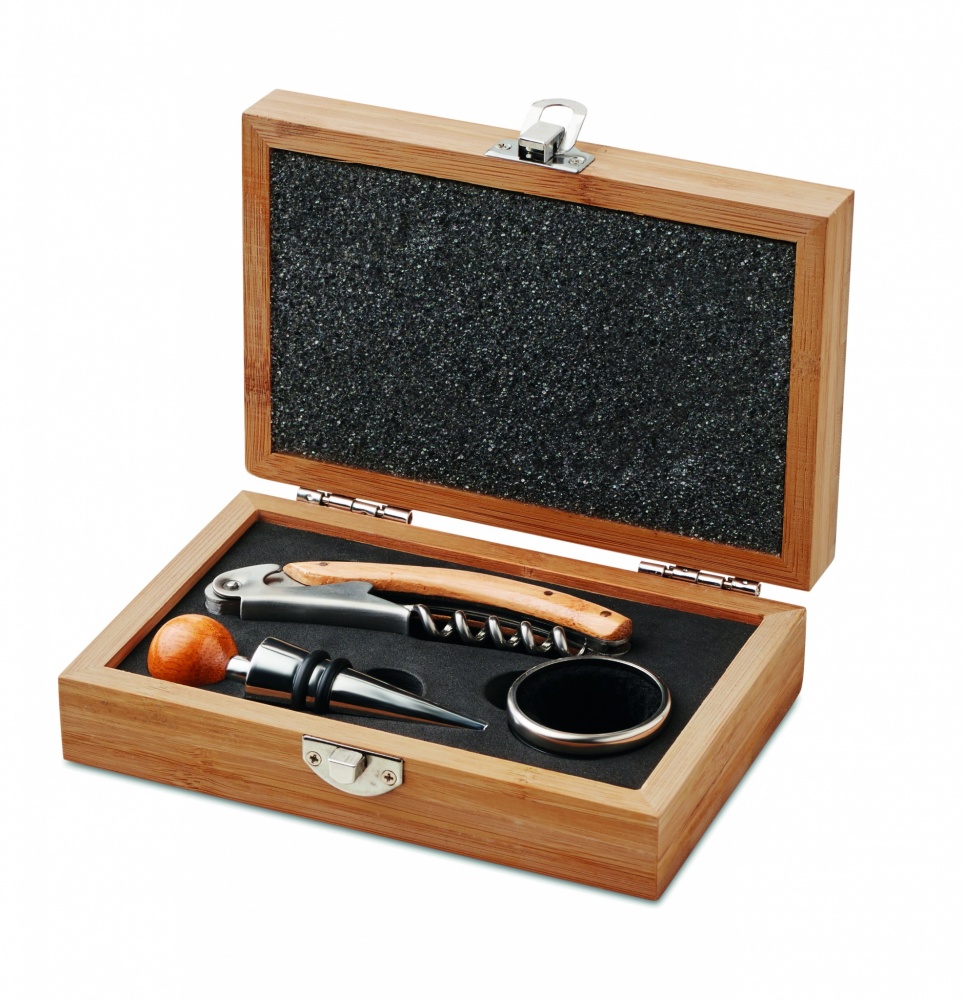 Logotrade corporate gifts photo of: Wine set in bamboo box
