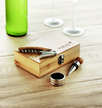 Logotrade promotional product image of: Wine set in bamboo box