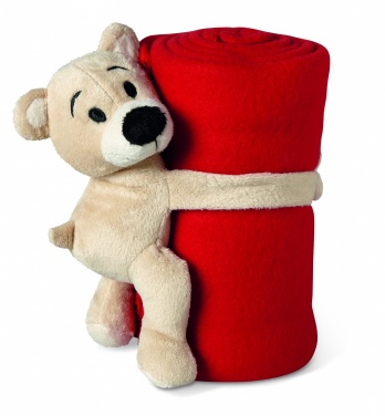 Logo trade corporate gifts picture of: Fleece blanket with bear