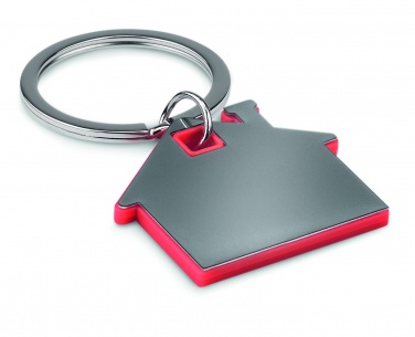 Logo trade promotional item photo of: House shape plastic key ring Rezekne