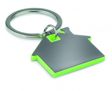 Logo trade business gifts image of: House shape plastic key ring Rezekne