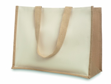 Logo trade corporate gift photo of: Jute and canvas shopping bag