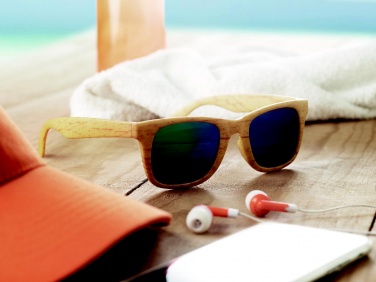 Logo trade promotional giveaway photo of: Wooden look sunglasses MAARDU
