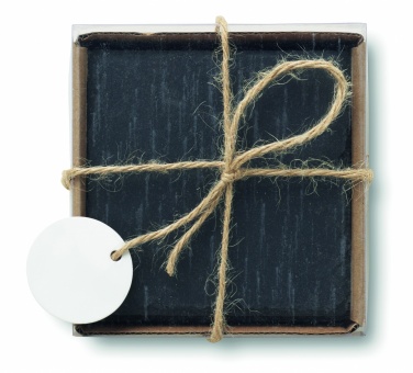 Logo trade promotional gifts image of: Slate coasters with EVA bottom