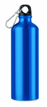 Logotrade promotional item image of: Single-walled 750 ml aluminum bottle with a carabiner and customizable printing