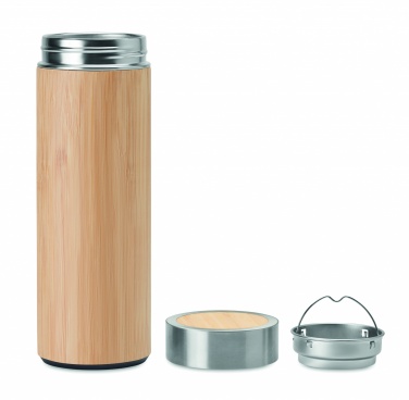 Logo trade business gift photo of: Double wall bamboo flask 400ml