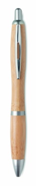 Logo trade promotional gifts image of: Ballpoint pen made of ABS and bamboo