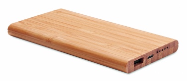 Logotrade promotional product image of: Wireless power bank in bamboo 6000mAh ARENA