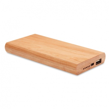 Logo trade promotional products image of: Power bank 4000 mAh Bamboo ARENA POWER