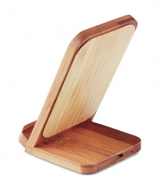 Logo trade advertising product photo of: Bamboo wireless charge stand 5W WIRESTAND