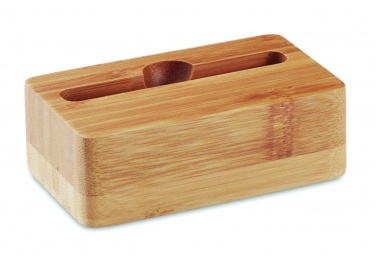 Logo trade promotional giveaway photo of: Bamboo phone stand-amplifier CARACOL