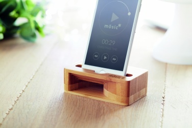 Logotrade promotional giveaways photo of: Bamboo phone stand-amplifier CARACOL