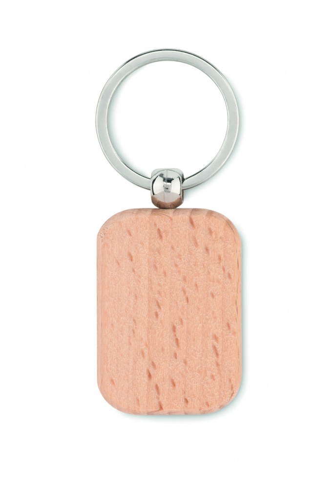 Logo trade business gifts image of: Rectangular wooden key ring Bauska