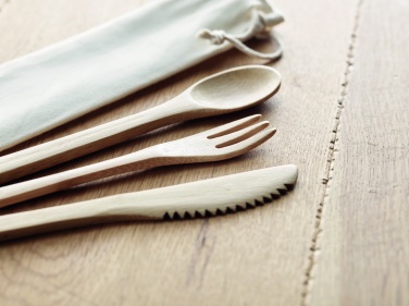 Logo trade business gifts image of: Bamboo cutlery set