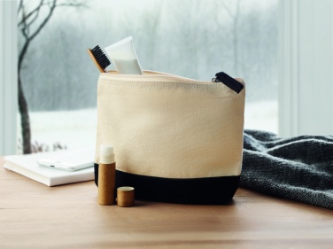 Logo trade promotional merchandise picture of: Bicolour cotton cosmetic bag