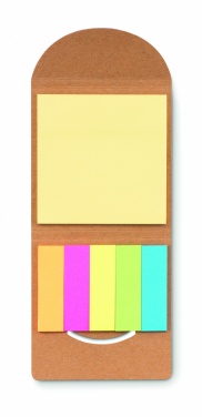 Logo trade promotional products image of: Cork sticky note memo pad