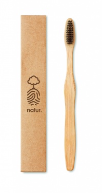 Logo trade promotional products image of: Bamboo toothbrush in Kraft box