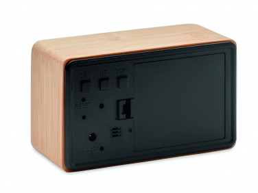 Logotrade promotional merchandise photo of: LED alarm clock bamboo casing Düsseldorf