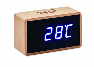 Logotrade promotional item picture of: LED alarm clock bamboo casing Düsseldorf
