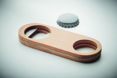 Logo trade promotional product photo of: Oval Bamboo bottle opener VALBAMPER