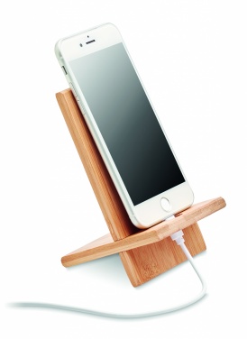 Logo trade corporate gifts picture of: Bamboo phone stand/ holder WHIPPY