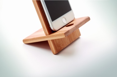 Logo trade promotional gifts picture of: Bamboo phone stand/ holder WHIPPY