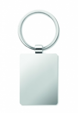 Logo trade advertising product photo of: Rectangular key ring bamboo WEST