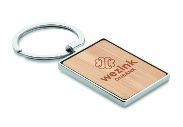 Logotrade promotional product picture of: Rectangular key ring bamboo WEST