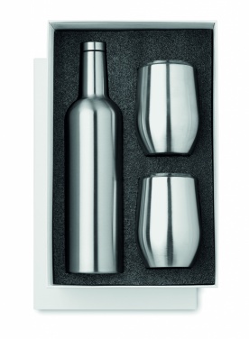 Logo trade promotional giveaways image of: Double walled bottle & mug set