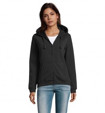 Logo trade promotional giveaways image of: SPIKE WOMEN ZIP HOOD SWEAT