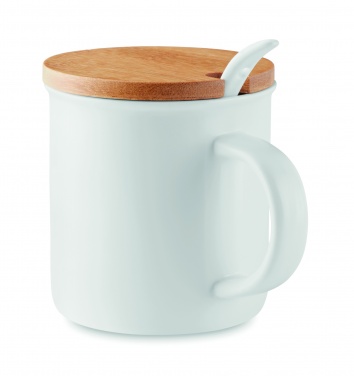 Logotrade promotional product picture of: Porcelain mug with spoon