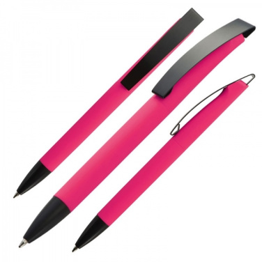 Logo trade business gifts image of: Metal ballpen soft touch BRESCIA