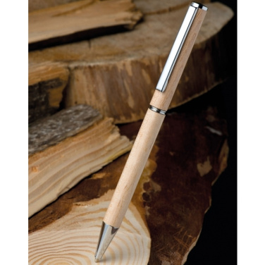 Logo trade business gifts image of: Wooden ballpen HEYWOOD