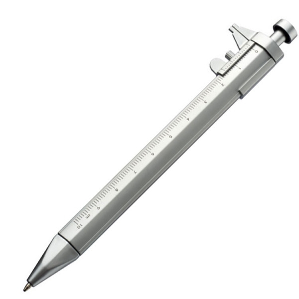 Logo trade promotional merchandise image of: Plastic ballpen with sliding calliper PRESCOT