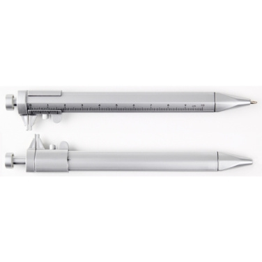 Logotrade corporate gift image of: Plastic ballpen with sliding calliper PRESCOT