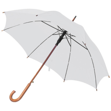 Logo trade promotional gift photo of: Wooden automatic umbrella NANCY