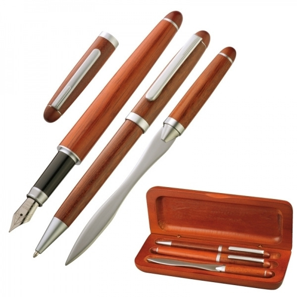 Logotrade promotional gifts photo of: Rosewood writing set BANGKOK