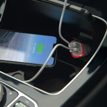Logo trade promotional items image of: USB charging adapter KFZ FRUIT
