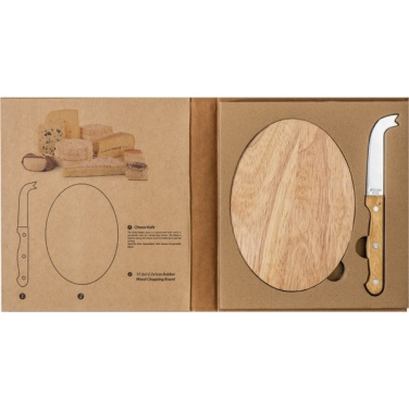 Logotrade promotional products photo of: Cheese chopping board with knife GOUDA