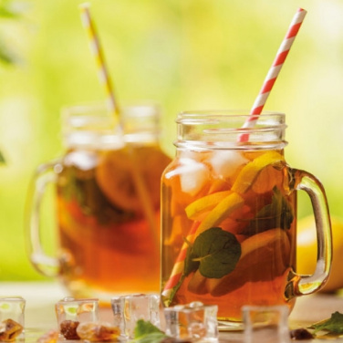 Logotrade promotional giveaway picture of: Drinking glass with handle and lid TREVISO 450 ml