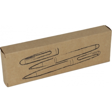 Logo trade promotional products picture of: Wooden writing set ballpen and roller INDIANAPOLIS