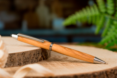 Logo trade promotional merchandise photo of: Wooden ballpen with touch function ERFURT