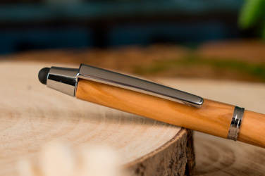 Logotrade corporate gift picture of: Wooden ballpen with touch function ERFURT