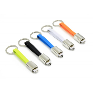 Logo trade promotional items image of: Data transfer cable and keyring