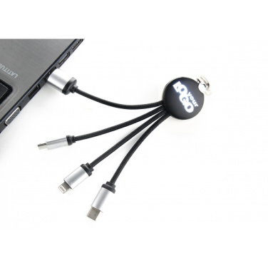 Logo trade corporate gift photo of: 3in1 cable with enlighted logo for engraving, RXD-368