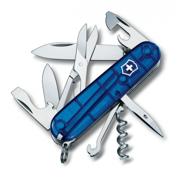 Logo trade promotional merchandise photo of: Pocket knife Climber transparent Victorinox