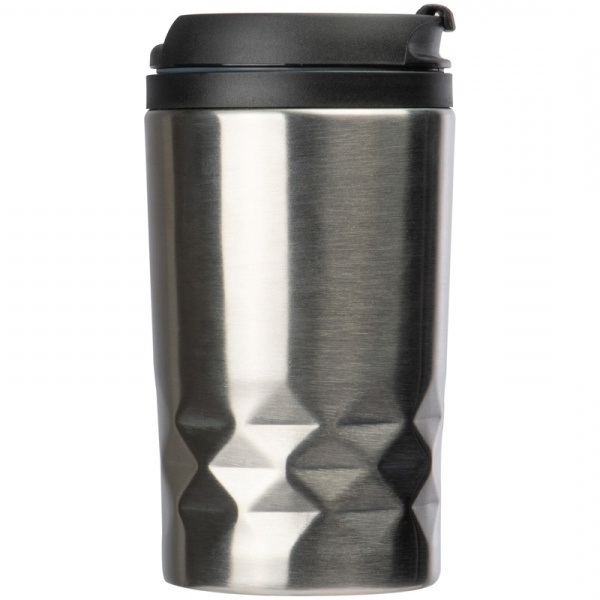 Logo trade promotional gifts picture of: Stainless steel mug with lid ROMA 250 ml