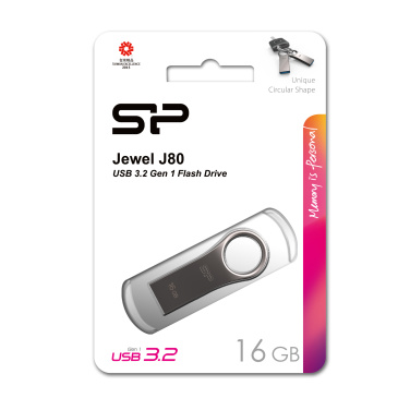 Logo trade promotional gifts image of: Pendrive 3.0 Silicon Power JEWEL J80 TITANIUM 16GB