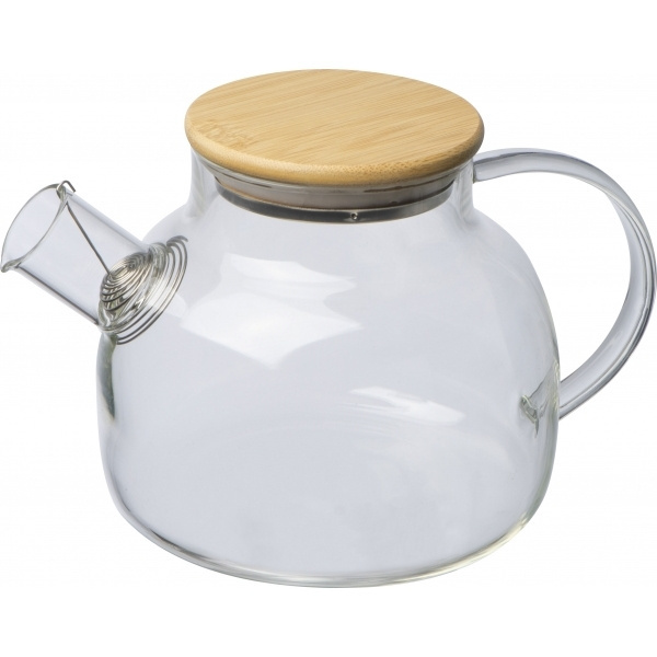 Logo trade promotional giveaways picture of: Glass jug with bamboo lid FRANKFURT 1000ml
